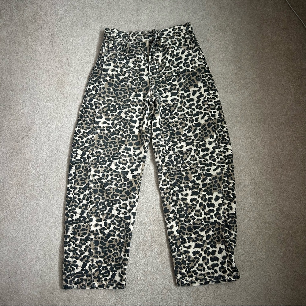Bohme Lisette Barrel Leg Leopard Print Jeans